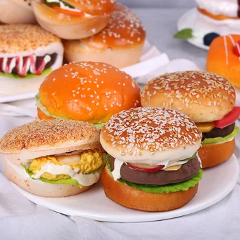 Umetni Hamburger Simulacija Modela Okraski Ponaredek Torto Pekarna Soba Fotografija Rekviziti Božič Okno Doma Dekoracijo
