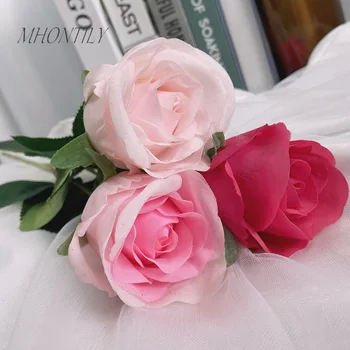10Pcs/veliko Simulacije Občutek Rose Pravi Dotik Umetno Cvetje iz Lateksa za Dom Vrt Dekoracija Poročne Šopke Ponaredek Vrtnice