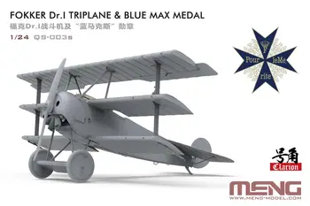 MENG QS-003S 1/24 Obsega Fokker Dr. I tri krilnik mestu Blue Max Medaljo Plastični Model Komplet