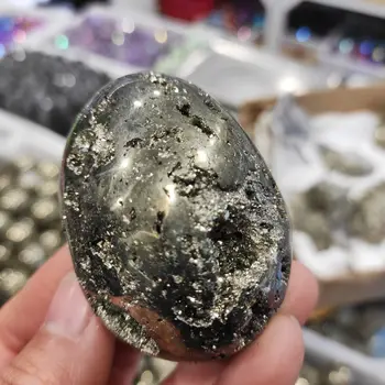 5 cm 1pc Naravnih pyrite geode jajce Zlato Železo mineral Osebkov Kristali In Kamni Geode Darila
