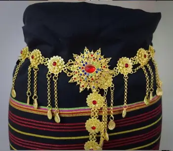 Tajski Pribor Za Oblačila, Letnik Sodišče Ornament Pasu Ženske Zlata Barva Ples
