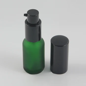 Majhna velikost zeleni steklenici s črnega aluminija serum črpalka steklenico 10 ml kozmetične embalaže
