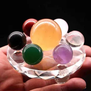Naravni kristal feng shui sedem star paleto naravno barvo kristalno kroglo plus dekorativni odbor znanja