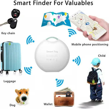 Smart Mini Oznako Anti-izgubil Alarm Brezžično tehnologijo Bluetooth, združljiva 4.0 Tracker Otrok Vrečko, Denarnico, Ključ za Hišne živali Finder GPS, Mačke, Pes Lokator