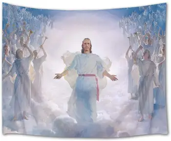 Jezus Kristus Gospod, in Angel v Nebesih Steni Visi Vesel Božič Tapiserije za Spalnico, dnevno Sobo Domu Dekor