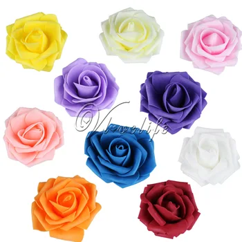 7 cm PE Pene Rose Cvet Glavo Umetno Rose Cvetje Šopek Ročno izdelan Poročni Doma Dekoracijo Praznične & Party album