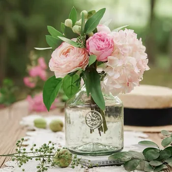 Strani Kravato Kup Hydrangea Roza Rosehip Imitacije Cvet False Okraski Okraski, Dnevna Soba Ureditev Tabela Cvetlični