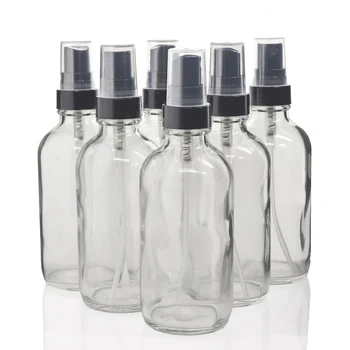 6pcs 120ml prozornega Stekla Spray Steklenico Black Fine Megle Škropilnica 4 Oz Vžigalnike Vsebnik Za Eterična Olja, Organske kozmetične Izdelke