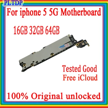 100% Prvotne Ni icloud Za iPhone 5, 5G Matično Tovarno Odkleniti Poln Žetonov Preizkušen logiko odbor Dobre Delovne 16GB/32GB/64GB